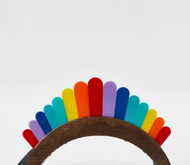 Tiara rainbow acrilico multi colorido