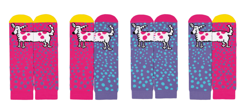 As novas meias infantis da coleção Lupo UAU “PéPorPé” estarão nas lojas e no e-commerce da Lupo no dia 04/02 e podem ser combinadas entre si para formar um par customizado