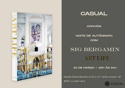 Sig Bergamin convida para noite de autógrafo na loja Casual, em São Paulo