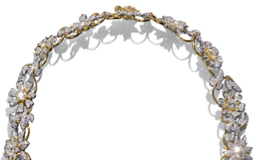 Tiffany & Co. Schlumberger® Flowers and Leaves necklace in 18k yellow gold and platinum with diamonds from the 2022 Tiffany Blue Book Collection