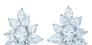 Earrings in platinum with Diamonds