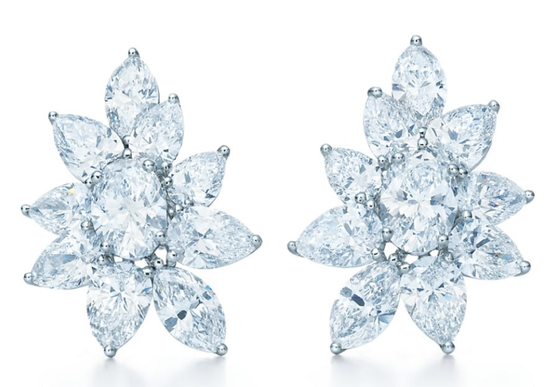 Earrings in platinum with Diamonds